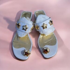Timothy Hitsman White Sandals with Gold Stars